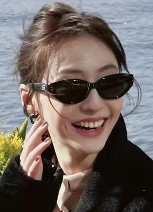 Женские очки в ретро стиле jennie черные (кошачий глаз)