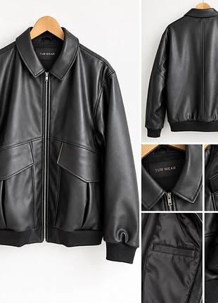Нова чоловіча куртка-бомбер tur wear, m/l, екошкіра