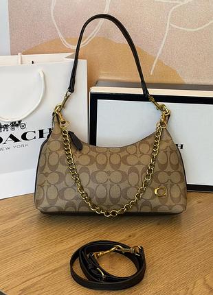 Сумка coach juliet shoulder bag 25 бежево-черный е