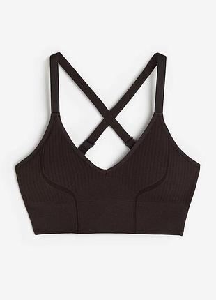 Спортивний топ з чашками в шоколадному кольорі h&m