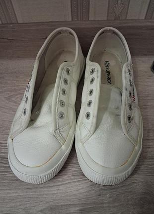 Кеди жіночі superga білі шкіряні