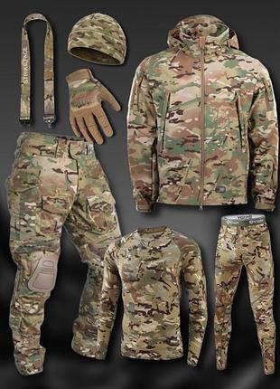 Тактический 7 в 1 комплект soft-shell termo hot