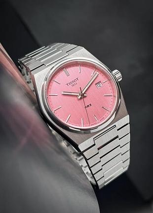 Жіночий годинник tissot prx 35 mm t137.210.11.331.00
 сріблясті з рожевим циферблатом