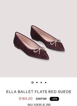 Замшеві балетки petty ballerinas ella ballet flats red suede