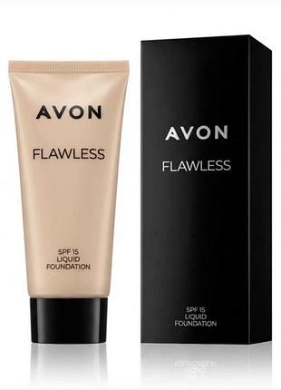 Тональний крем для обличчя  flawless «бездоганний тон» avon (натуральний/light nude) 30 мл