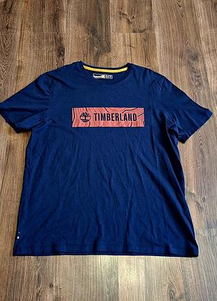 Мужская уникальная футболка timeberland с крупным лого оригинал