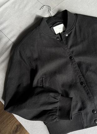 Куртка жіноча h&m бомбер чорний 6