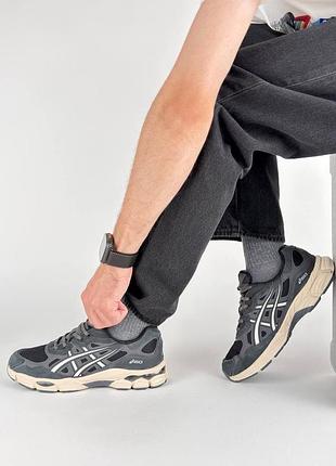 Водонепроникні кросівки asics gel-nyc gtx m dark grey beige