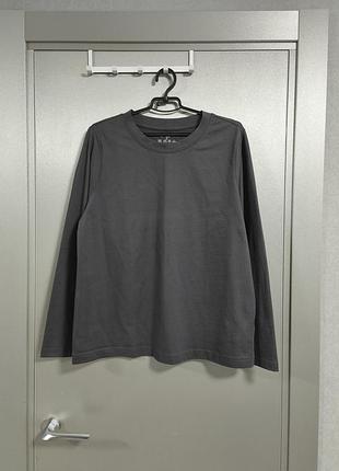 Темно-сірий лонгслів кофта футболка з довгим рукавом l uk 14-16 eur 42-44
