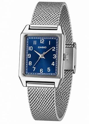 Женские часы casio ltp-b150m-2b – классическая модель с прямоугольным корпусом и синим циферблатом