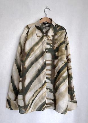 Воздушная рубашка massimo dutti, 100% раме