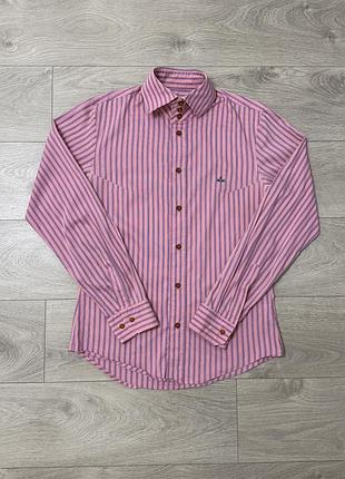 Полосатая рубашка овьен вествуд vivienne westwood man striped shirt, iii / факт l, оригинал
