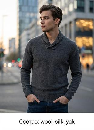 Чоловічий / унісекс светр burlington (вовна яка та шовк), р. 54 (xl/xxl) — люкс! 💎