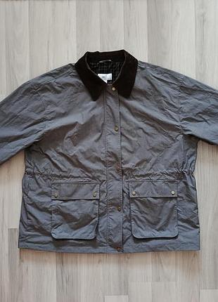 Серая куртка полевого типа современная городская (field jacket по типу barbour)