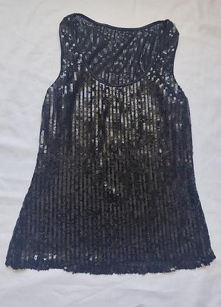 Черный топ с пайетками s/m ✨ 4