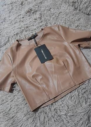 Жіночий топ prettylittlething під шкіру, бежевий, розмір s