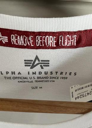 Білий лонгслів alpha industries basic logo оригінал розмір s (арт. 14240) 3
