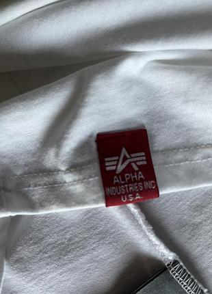 Білий лонгслів alpha industries basic logo оригінал розмір s (арт. 14240) 9
