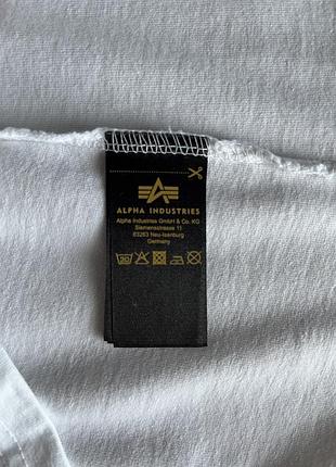 Білий лонгслів alpha industries basic logo оригінал розмір s (арт. 14240) 6