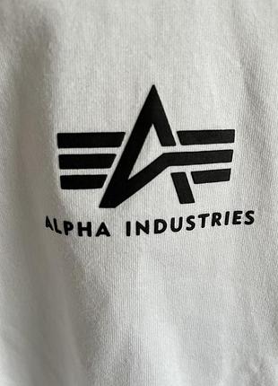 Білий лонгслів alpha industries basic logo оригінал розмір s (арт. 14240) 2