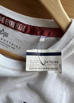 Білий лонгслів alpha industries basic logo оригінал розмір s (арт. 14240) 10