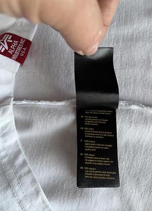 Білий лонгслів alpha industries basic logo оригінал розмір s (арт. 14240) 8