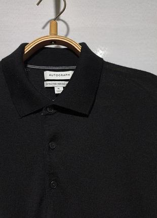 Премиальная мериносовая кофта поло зип1/4 поло пуговица autugraph xl серафино merino pure
