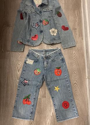 Джинсовый костюм benetton