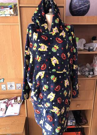 Меховушка, плюшева туника, кофта, худи, довга, 2-3xl. dunelm