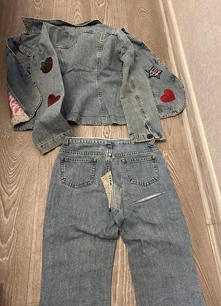 Джинсовый костюм benetton 4