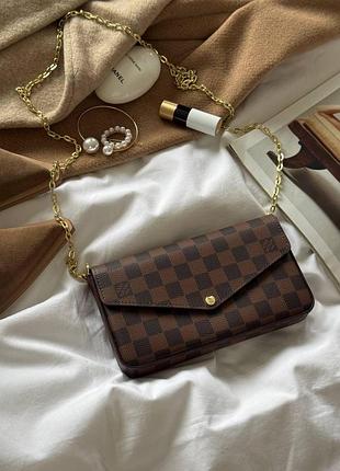 Louis vuitton félicie pochette bag damier ebene canvas