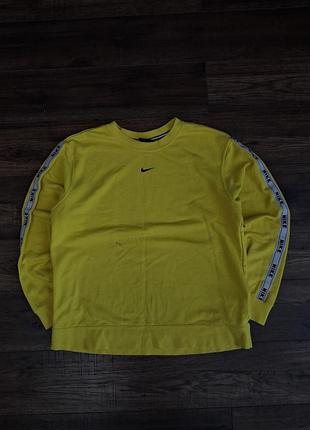 Жовтий світшот nike оригінал з лампасами (код ar3054-731)