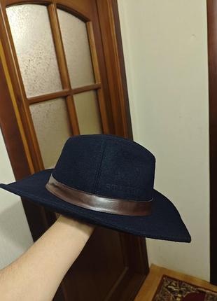 Stetson центральная шляпа р l 58 - 59 ковбойский фетровый шерстяной мужской синий мужская синяя шляпа ковбоя синяя мужская фетровая ковбойская коричне