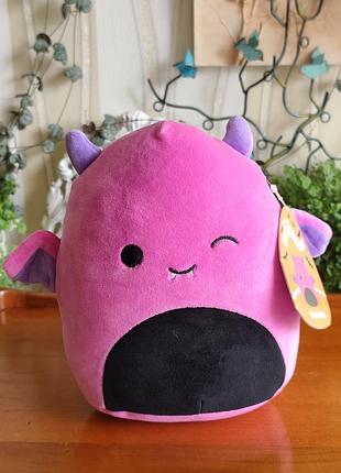Оригинальная мягкая игрушка розовый летучая мышь squishmallows хелловин