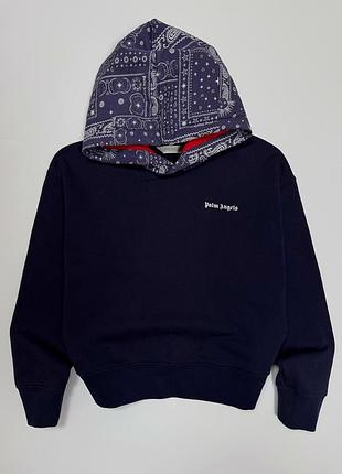 Palm angels детская хлопковая синяя худи кофта с капюшоном оригинал