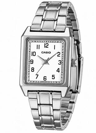 Женские часы casio ltp-b150da-7b – классическая прямоугольная модель со стальным браслетом и минеральным стеклом