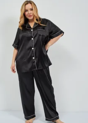 Сатиновая пижама с коротким рукавом р 2xl