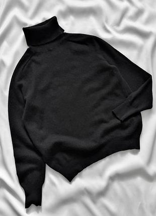 Чорний светр гольф з суміші вовни, ліоцелу та кашеміру zara