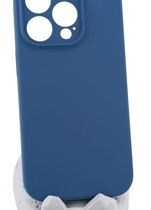 Чохол silicone case box для apple iphone 14 pro бампер з мікрофіброю синій (без лого)