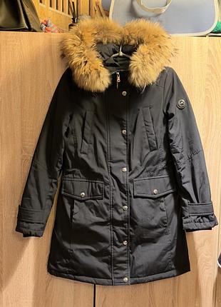 Парка michael kors оригинал пух-перо , натуральный мех xs