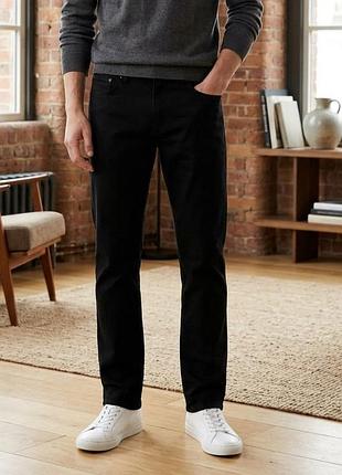 Мужские черные джинсы marks &amp; spencer р. 38/35 straight fit 360 flex super stretch