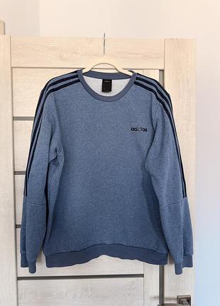 Чоловічий світшот adidas 3-stripes блакитний меланж розмір l
