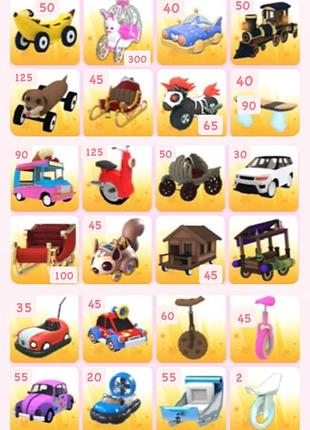 Транспорт роблокс адопт мі roblox adopt me vehicles машини скейтборди самокати скутери з гри рідкісні предмети раритет