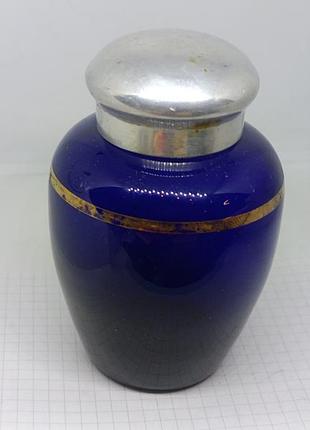 Старовинна чайниця кобальтове скло.