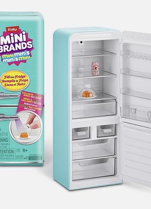 Ігровий набір міні-холодильник з мініатюрами mini brands fill the fridge з uv світлом