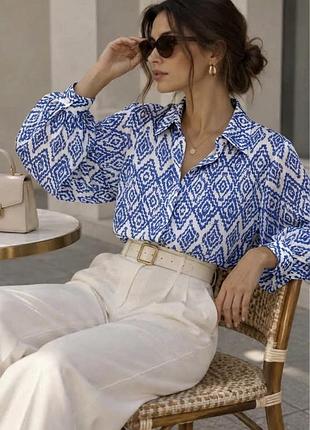 Нова сатинова блуза-сорочка від zara розмір xs-s