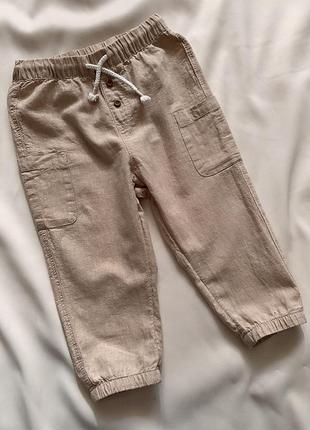 Легкі комфортні джоггери з суміші льону і бавовни h&m