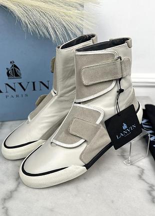 Nwb lanvin sneaker boots leather черевики чоловічі оригінал 41 eur
