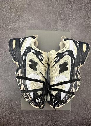 Кроссовки new balance 530 custom white black beige