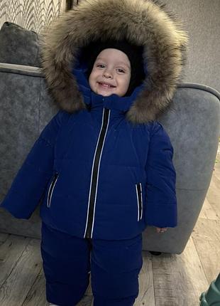 Дитячий зимовий роздільний комбінезон minimax штани куртка натуральне хутро